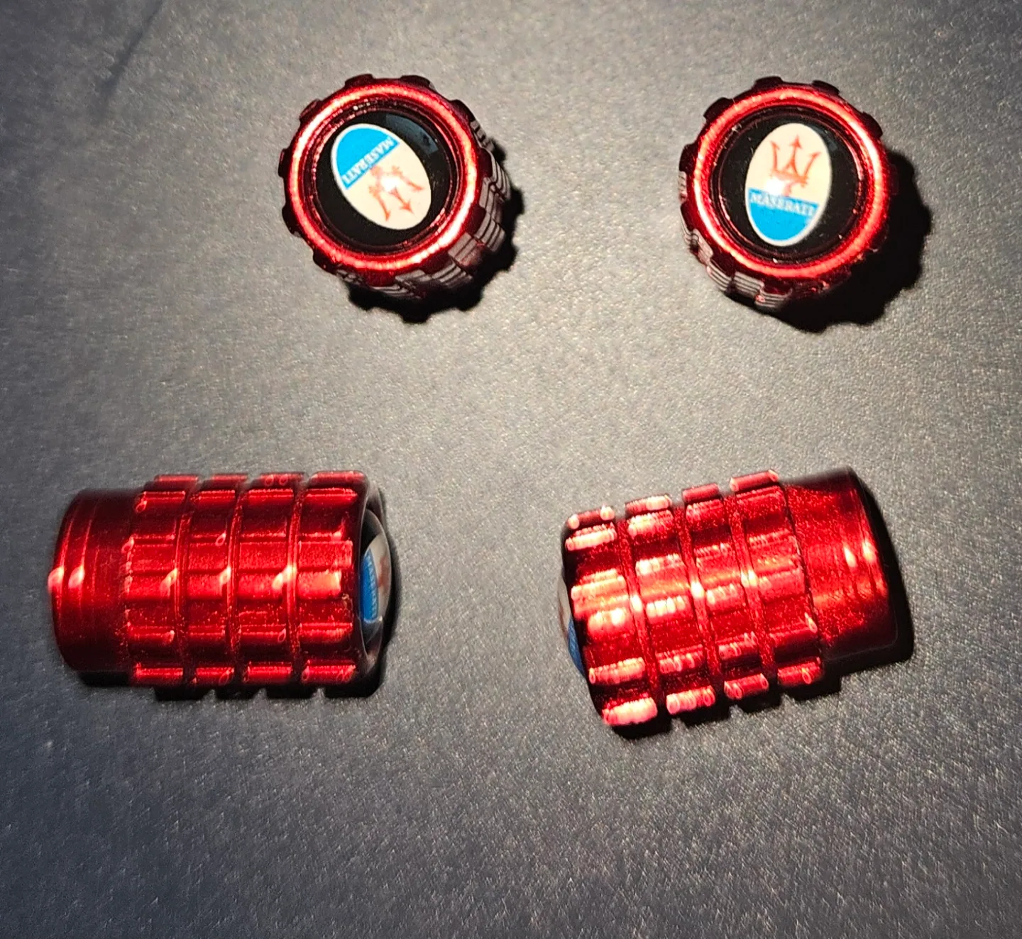 Maserati Red Aluminium Tire Valve Caps thumbnail