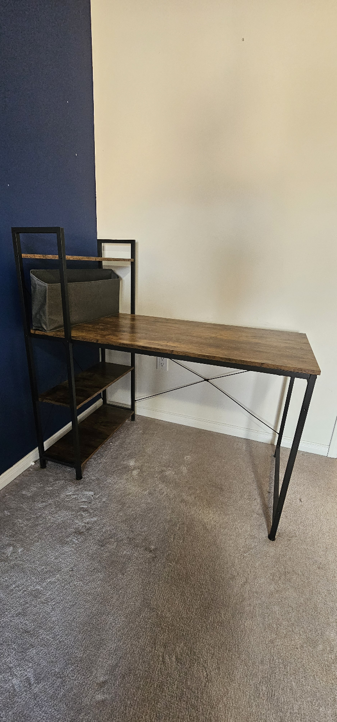 Computer Desk with Bookshelf