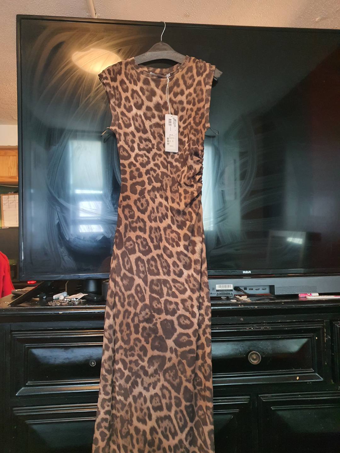 Stella McCartney Leopard Print Sleeveless Midi Dress