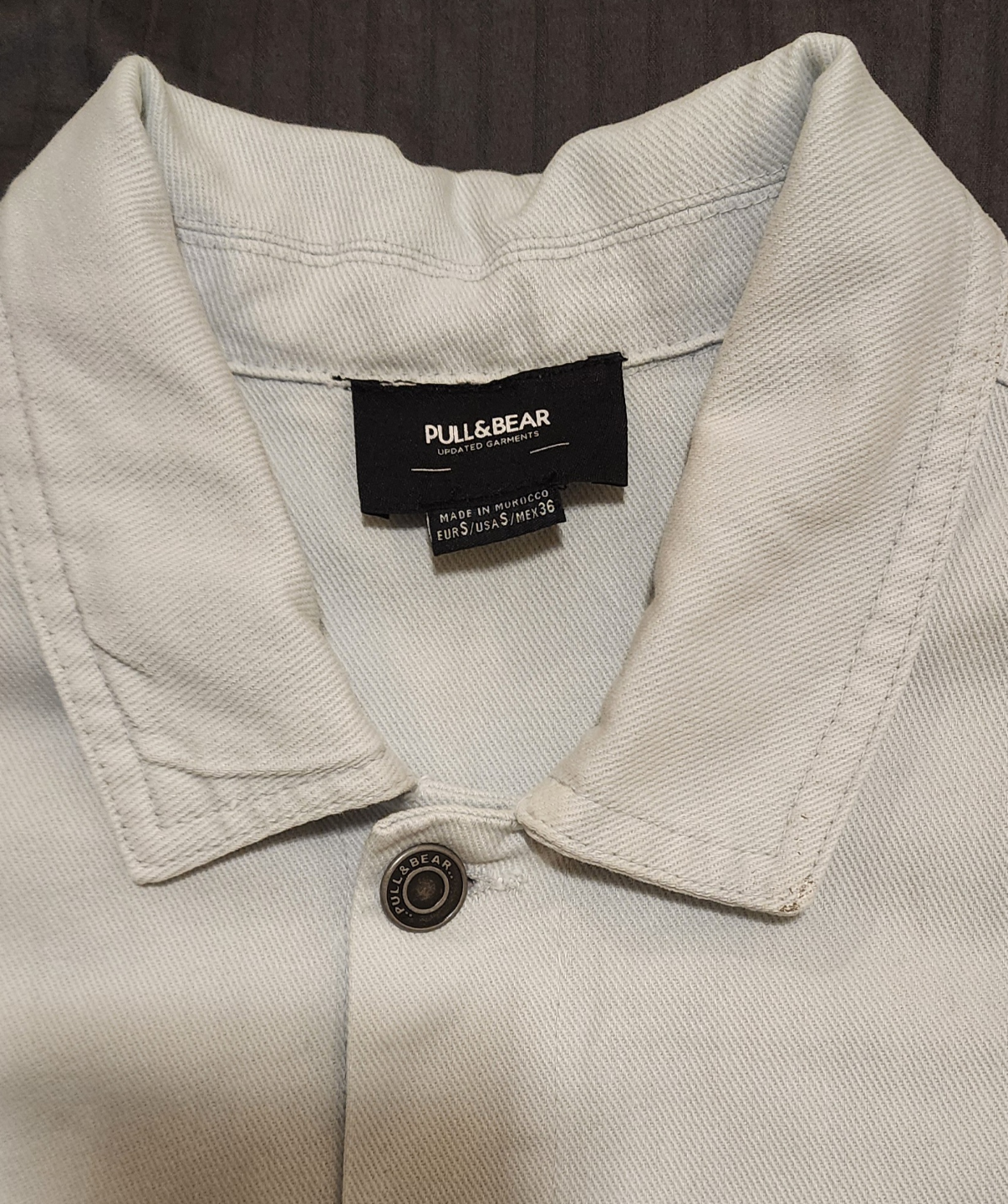 Pull&Bear Light Grey Denim Shirt Jacket, Size L - photo 2