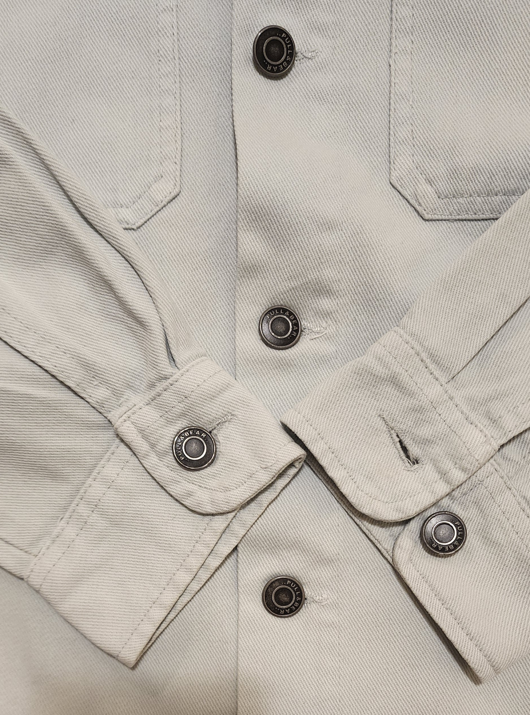 Pull&Bear Light Grey Denim Shirt Jacket, Size L - photo 3