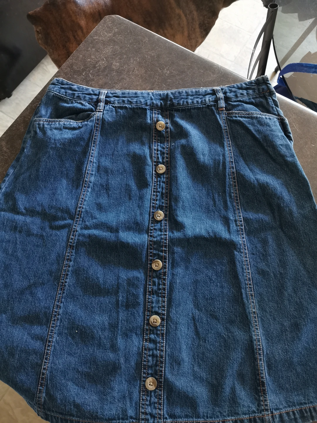 Women's Denim Button-Down Skirt