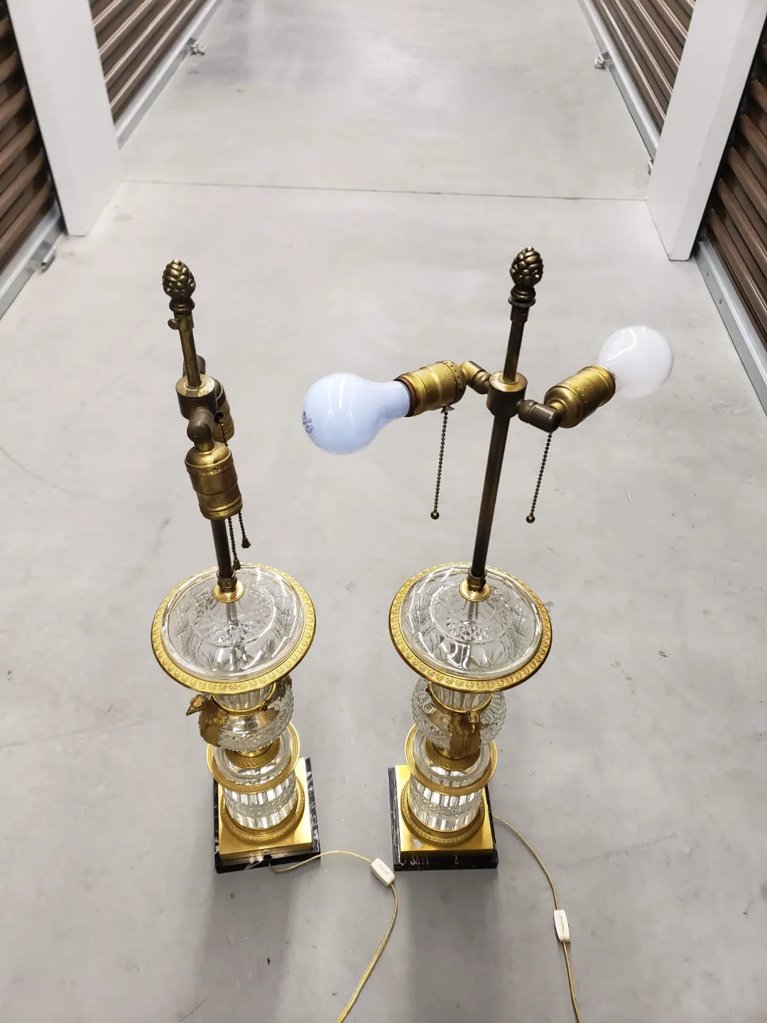 Pair of Crystal and Brass Table Lamps image indicator(3)
