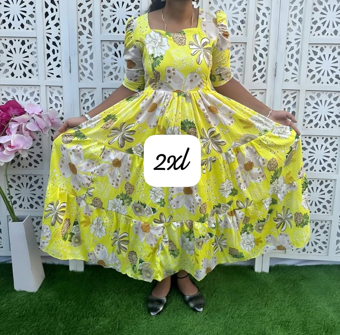 Floral Maxi Dress - Size 2XL