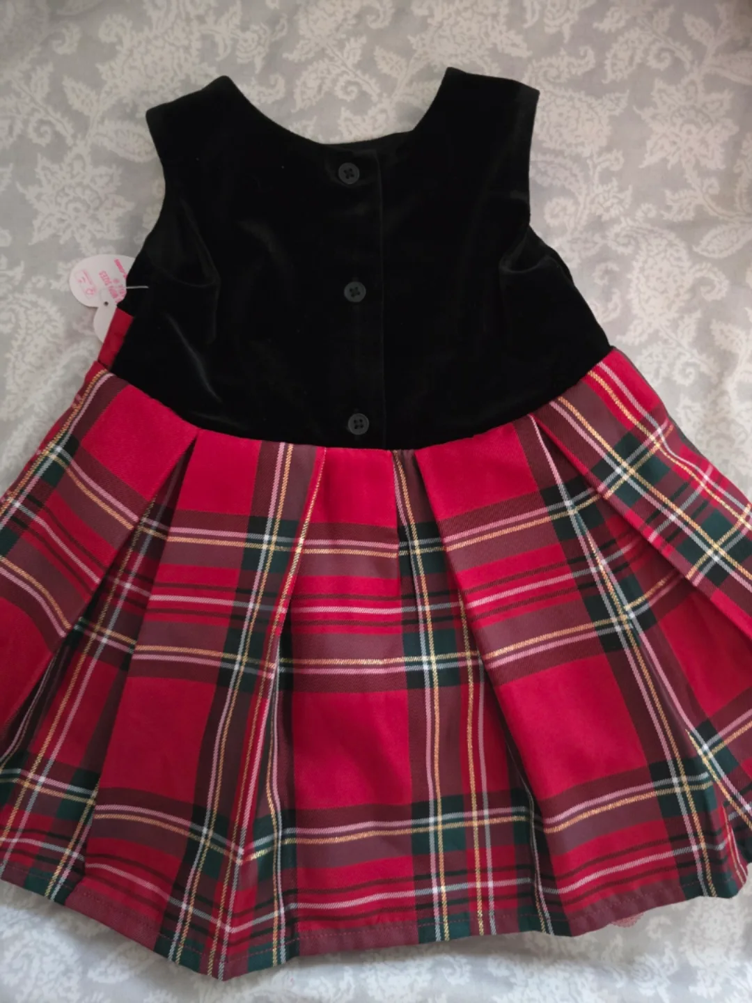 Baby Girl's Plaid Velvet Dress Size 12M image indicator(3)