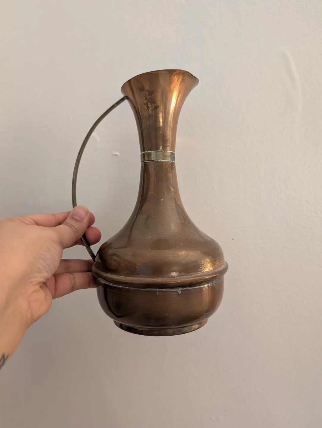 Vintage Copper Brass Pitcher Vase image indicator(3)
