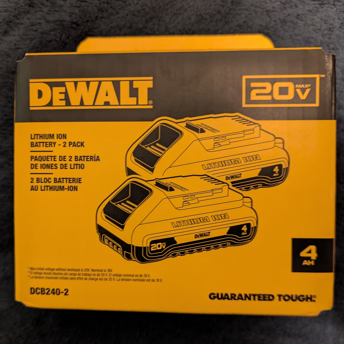 Dewalt 20V Max 4Ah Lithium Ion Battery - 2 Pack