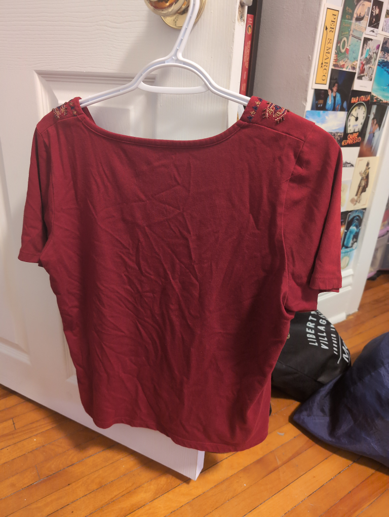 Burgundy Beaded Blouse - photo 2