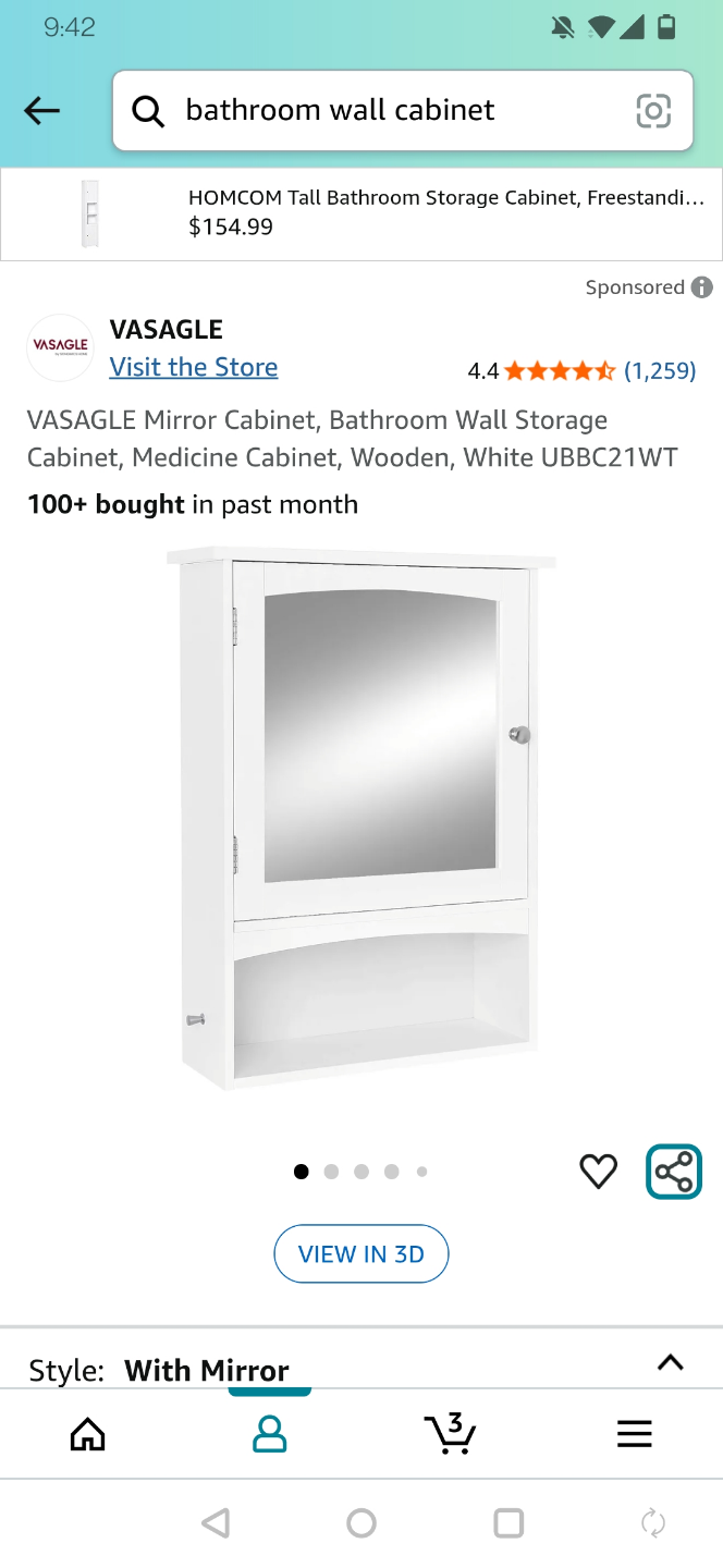 Bathroom Wall Cabinet / Medicine Cabinet with Mirror - photo 4