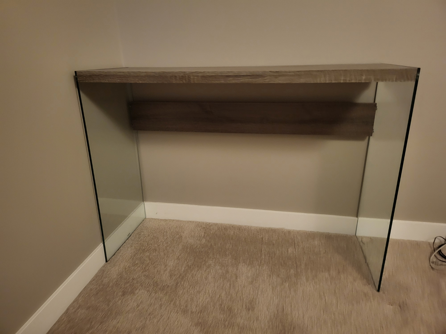 Modern Glass and Wood Console Table