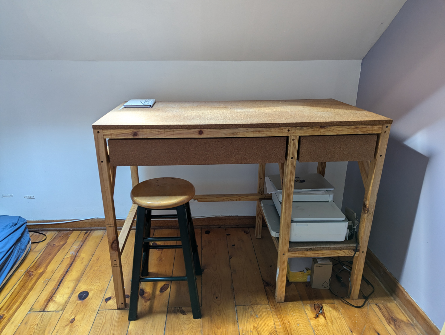Wood Desk with Two Drawers - photo 2