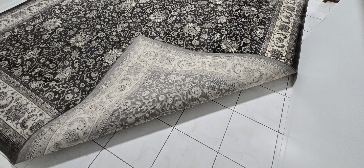 Large Tabriz Rug - Dark gray Floral Pattern - photo 3