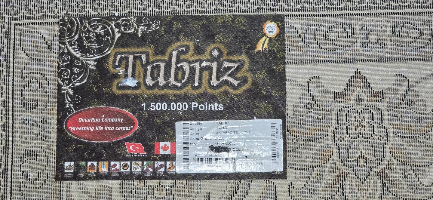 Large Tabriz Rug - Dark gray Floral Pattern image indicator(5)