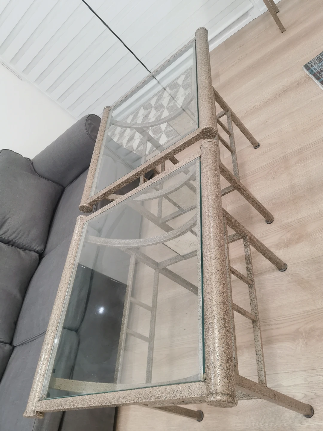 Set of four Metal and Glass Accent Tables - photo 2