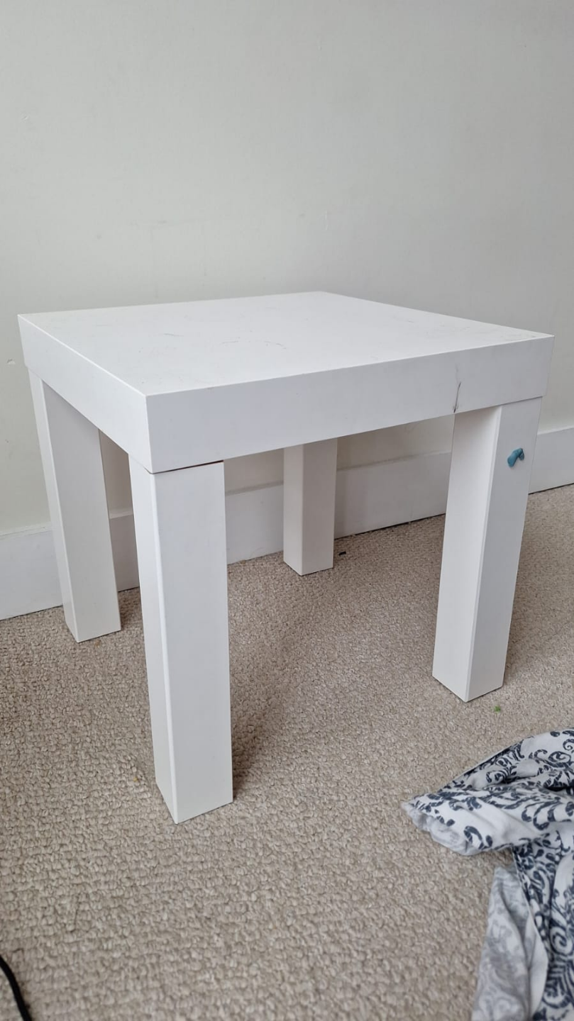 White Square Side Table  one small one big - photo 3