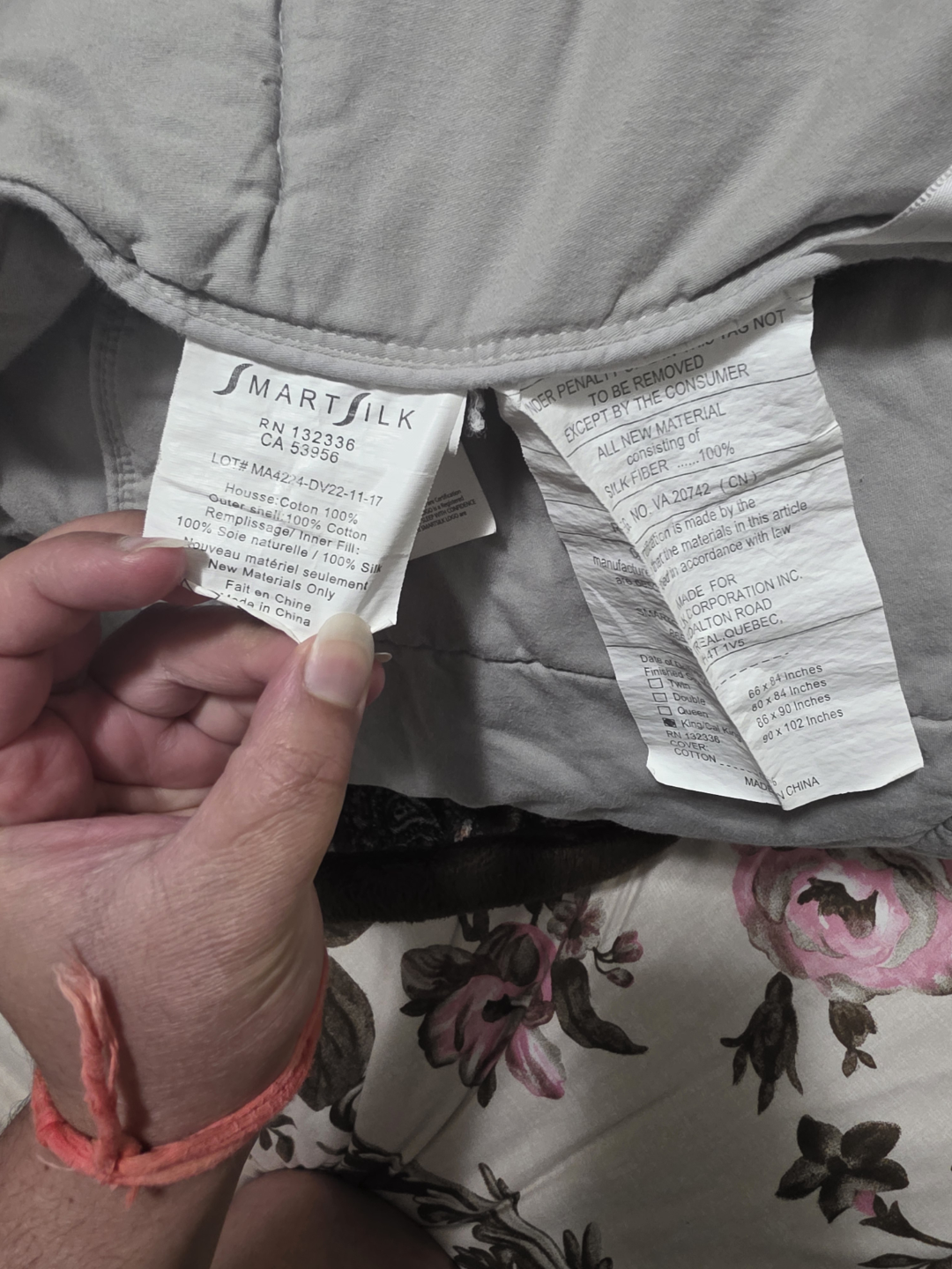 SmartSilk king Size Grey Quilted Blanket - photo 4