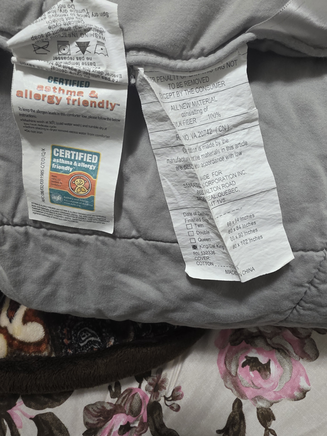 SmartSilk king Size Grey Quilted Blanket - photo 5