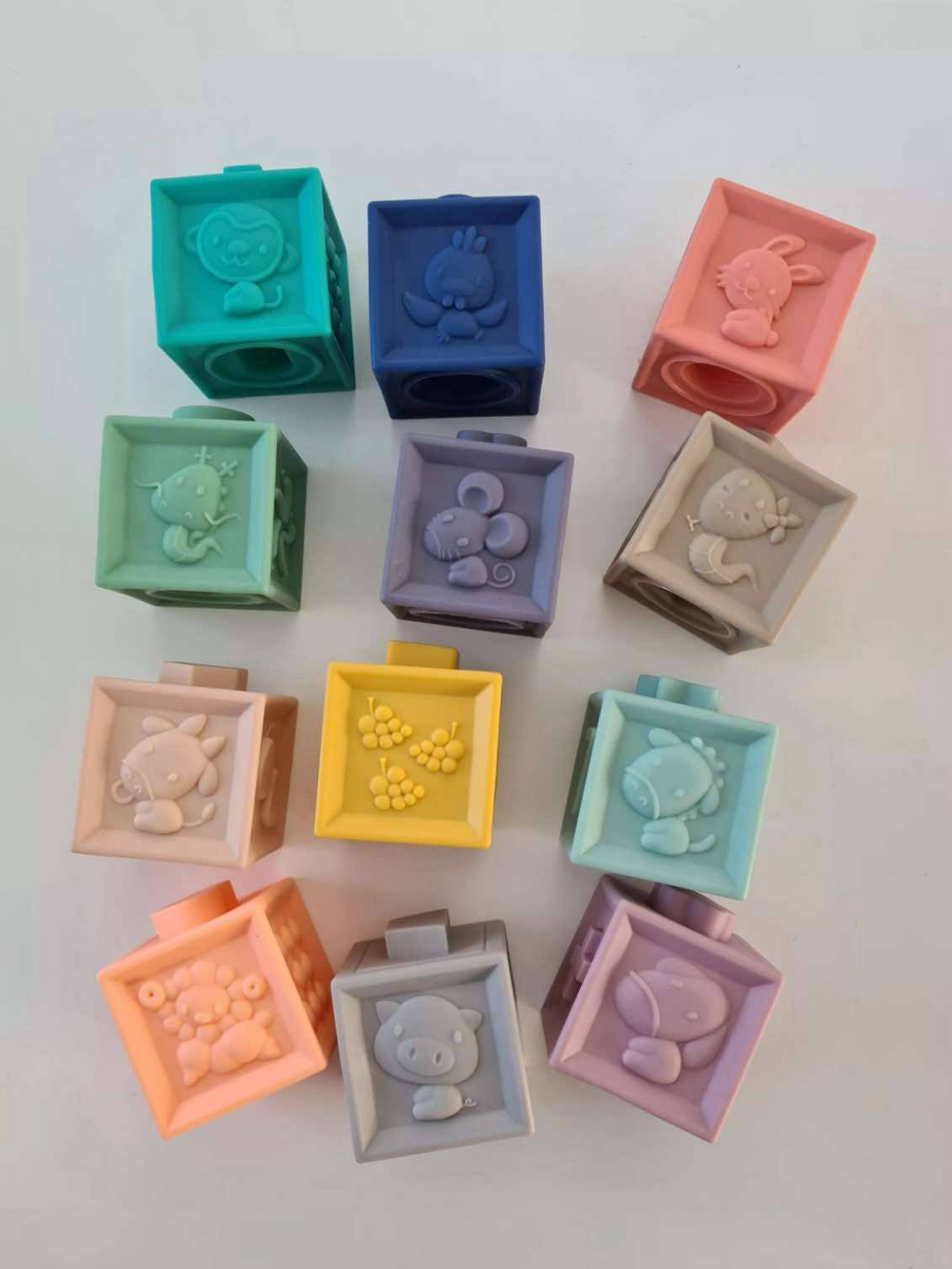 Soft Silicone Sensory Building Blocks for Baby - photo 2
