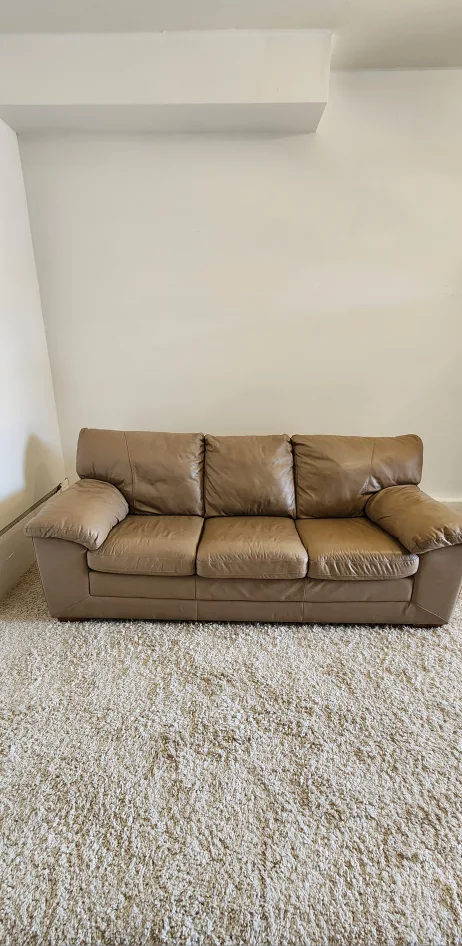 Brown Leather 3 Seater Sofa image indicator(2)