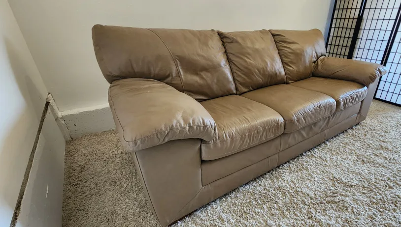 Brown Leather 3 Seater Sofa image indicator(4)