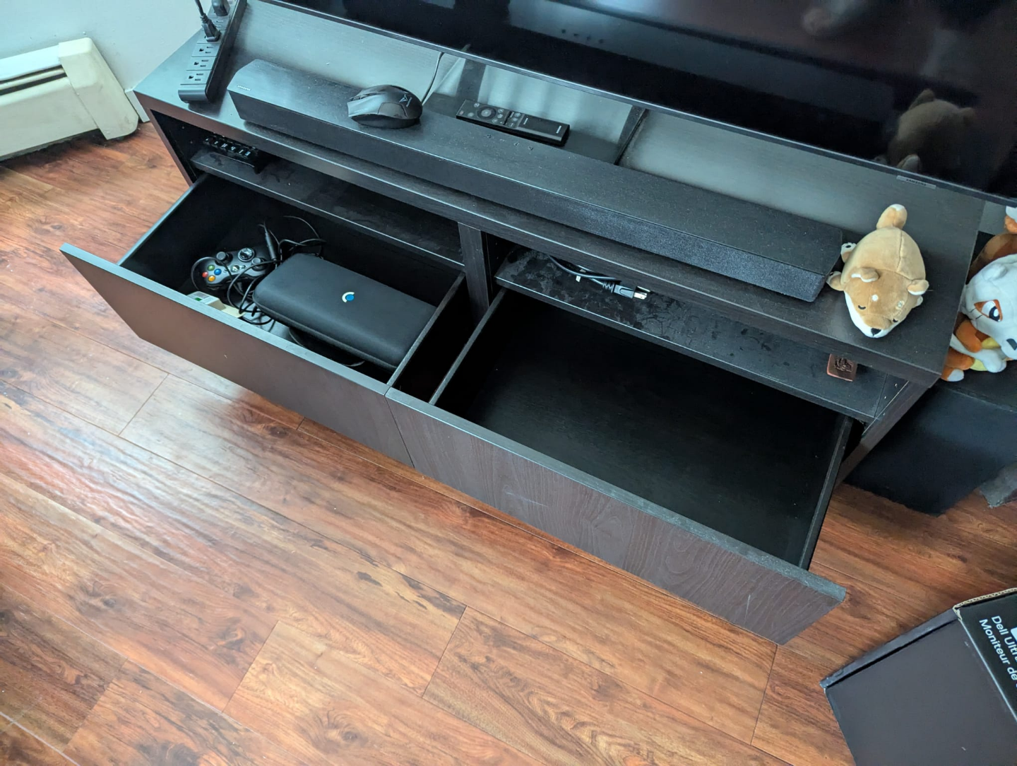 Black TV Stand with Two Drawers - photo 2