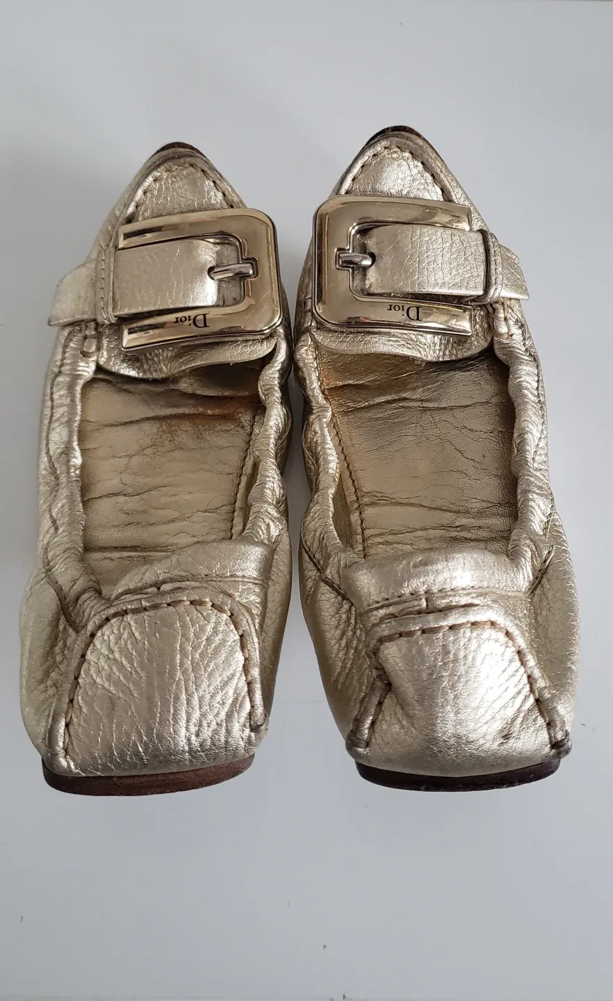 Dior Metallic Leather Ballet Flats - Sz 7 image indicator(3)
