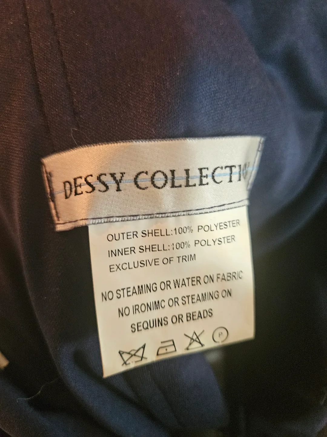 Navy Blue Strapless Bridesmaid Dress with Gold Sash - Size 6 image indicator(3)