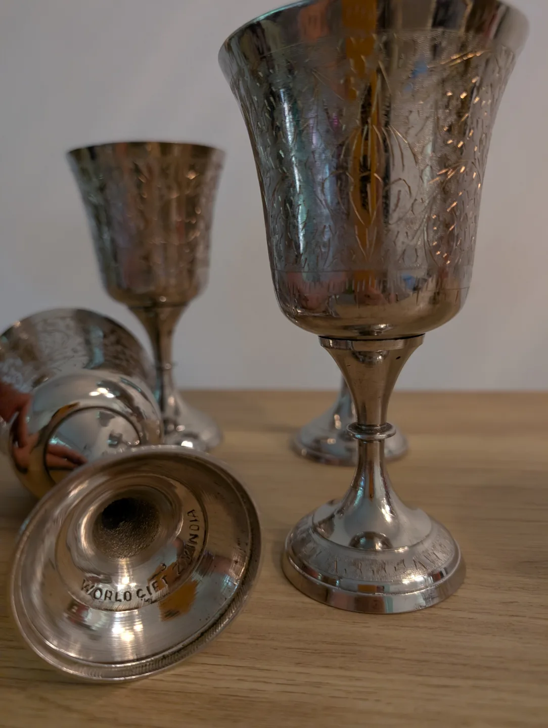 Set of Four Vintage Silver-Plated Goblets thumbnail