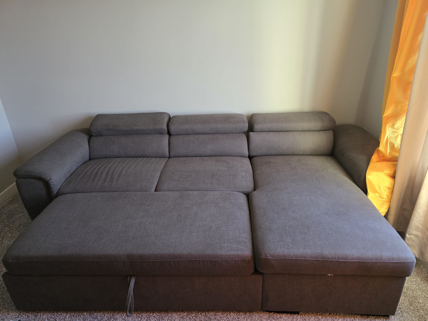 Dark Grey Sectional Sofa with Storage