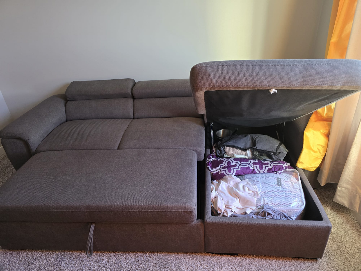 Dark Grey Sectional Sofa with Storage - photo 2