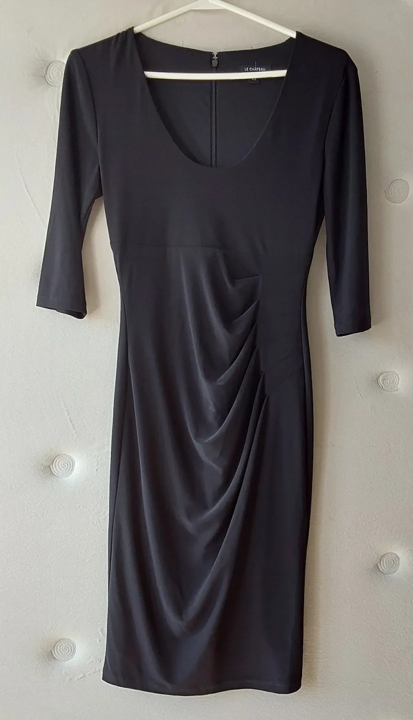 Le Chateau Black Ruched Dress thumbnail