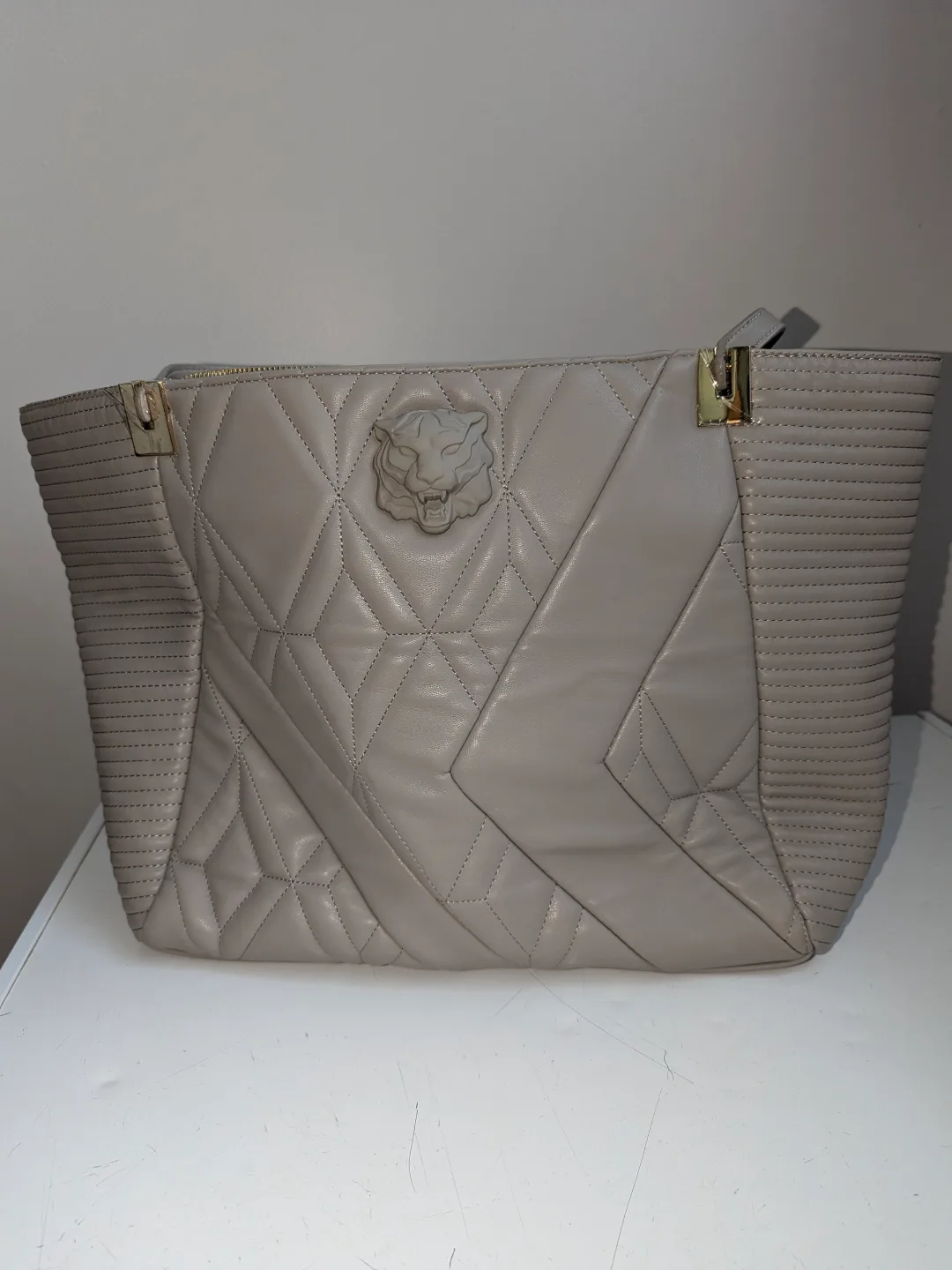 Just Cavalli Grey Leather Tote Bag thumbnail