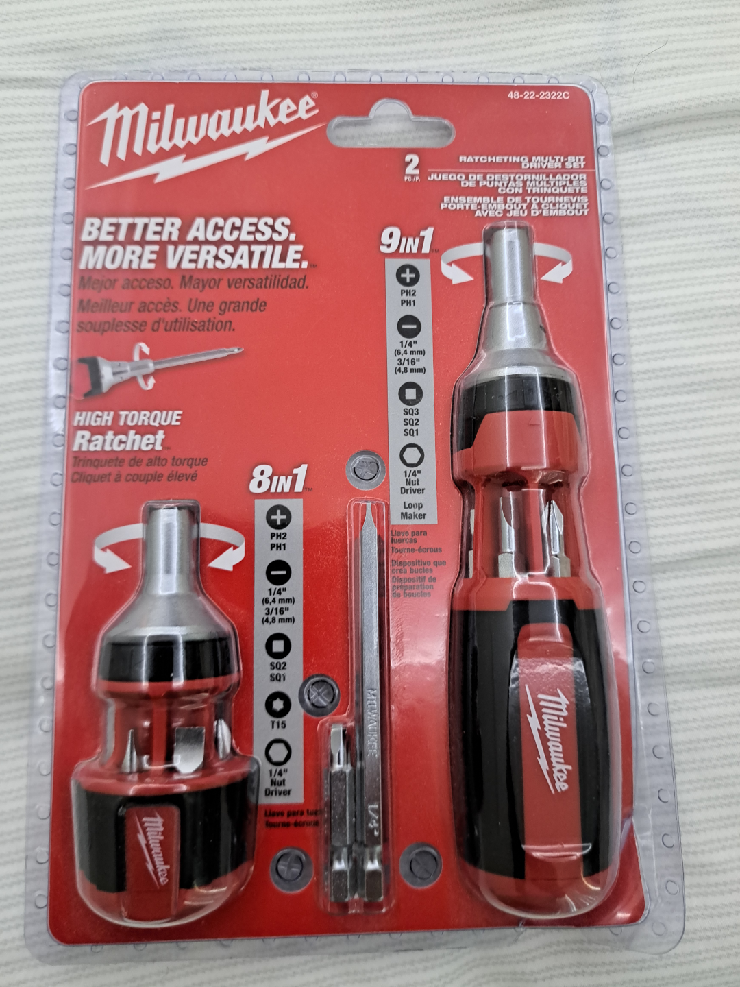 Milwaukee 8-in-1 Ratcheting Multi-Bit Screwdriver