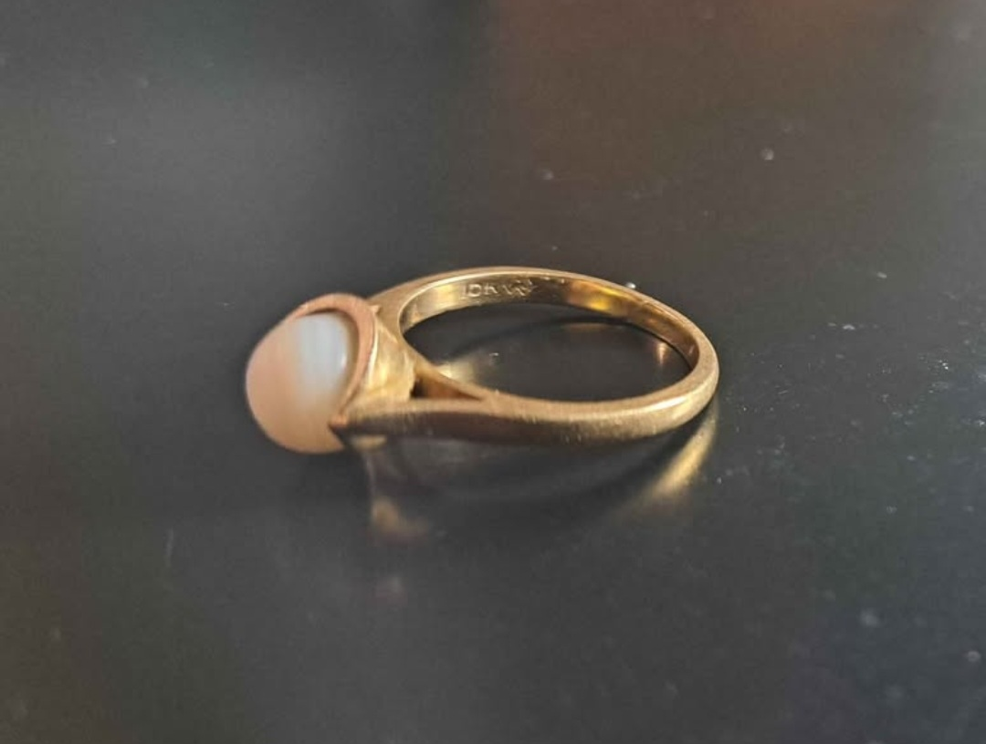 Vintage 10k Solid Gold, Real Genuine Pearl Ring - photo 2