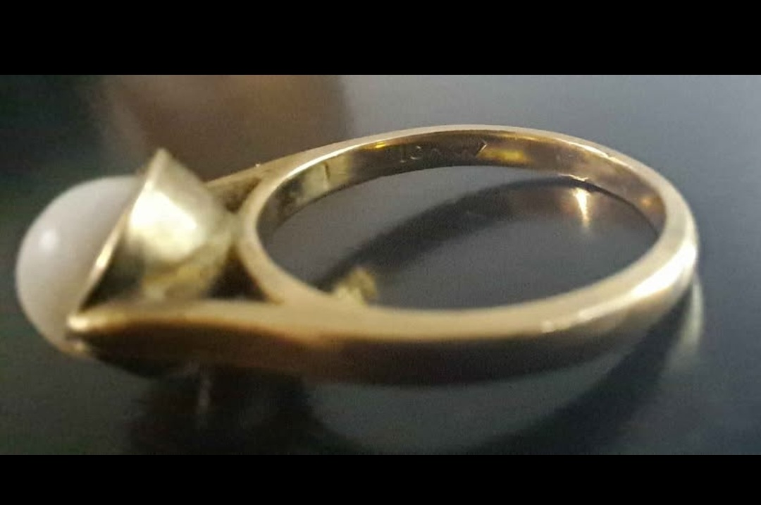 Vintage 10k Solid Gold, Real Genuine Pearl Ring - photo 4