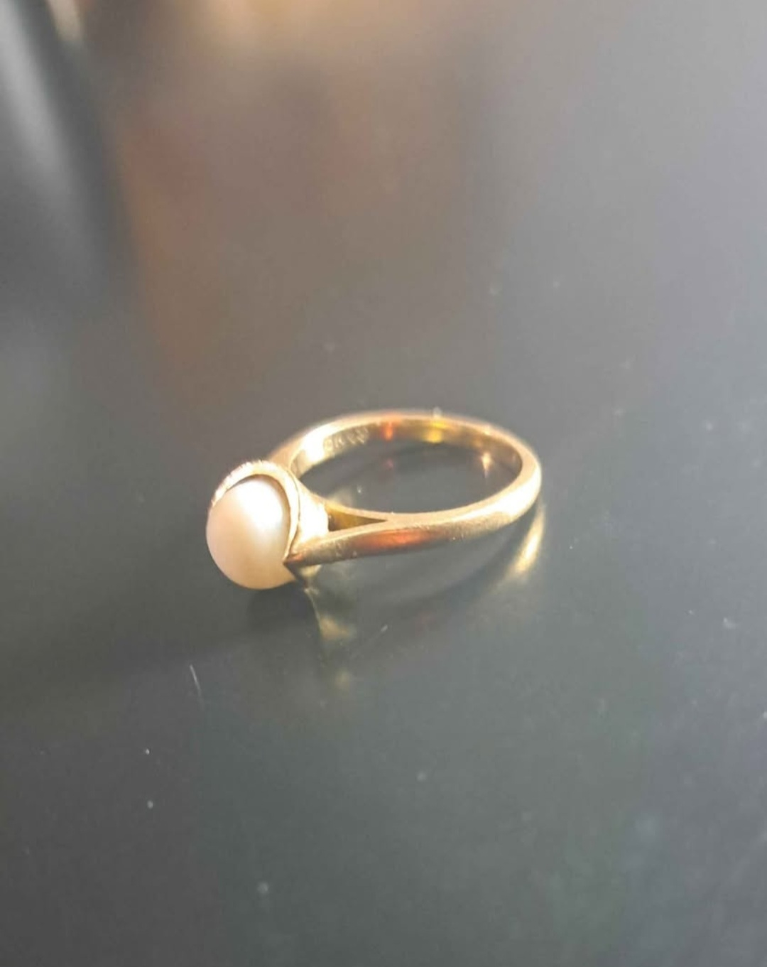 Vintage 10k Solid Gold, Real Genuine Pearl Ring - photo 5