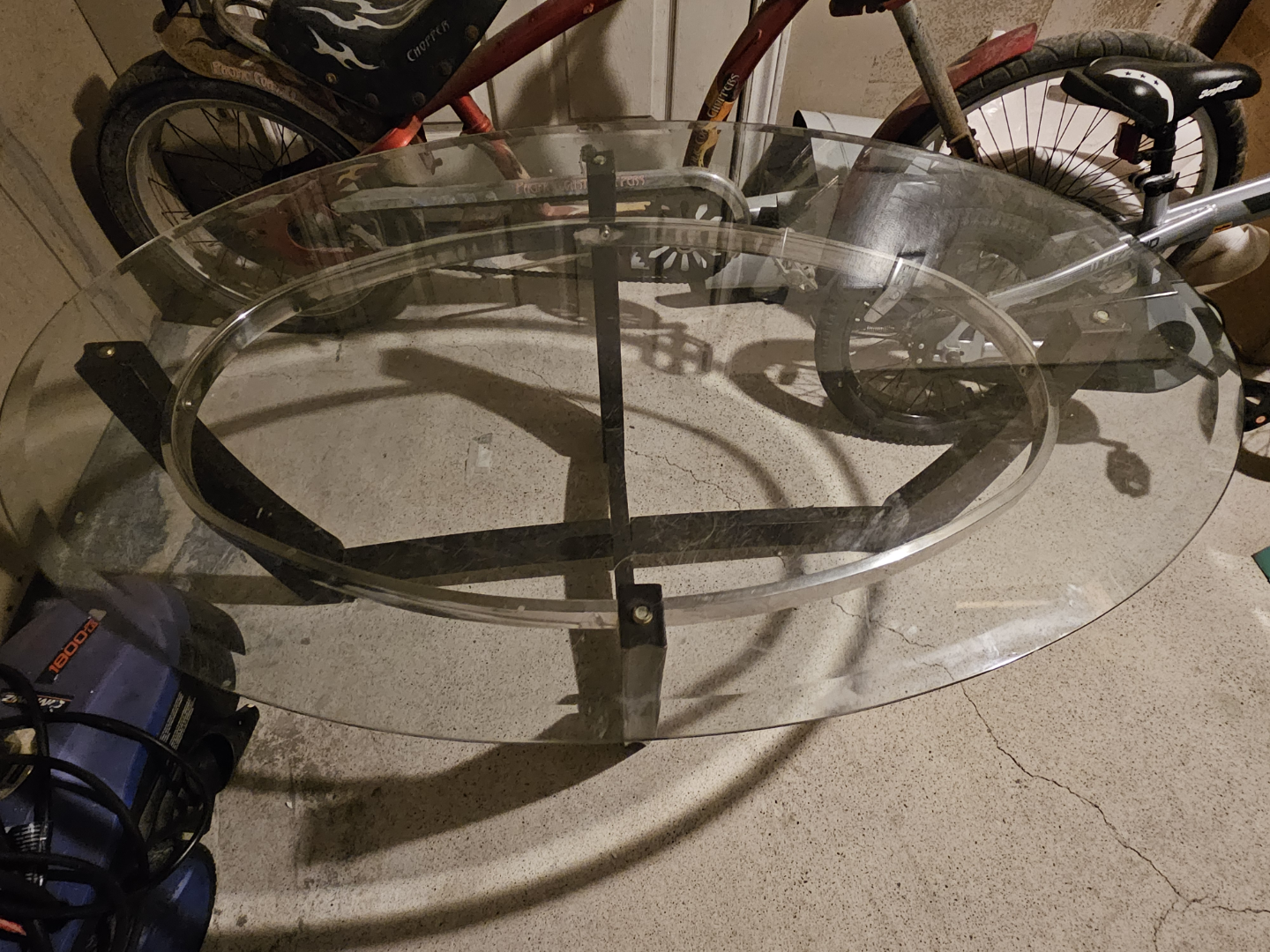 Oval Glass Top Coffee Table