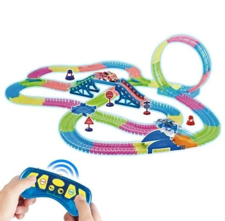 Glow Trax Supercharged Mega Set RC Track Set+Extra cars/ track! image indicator(8)