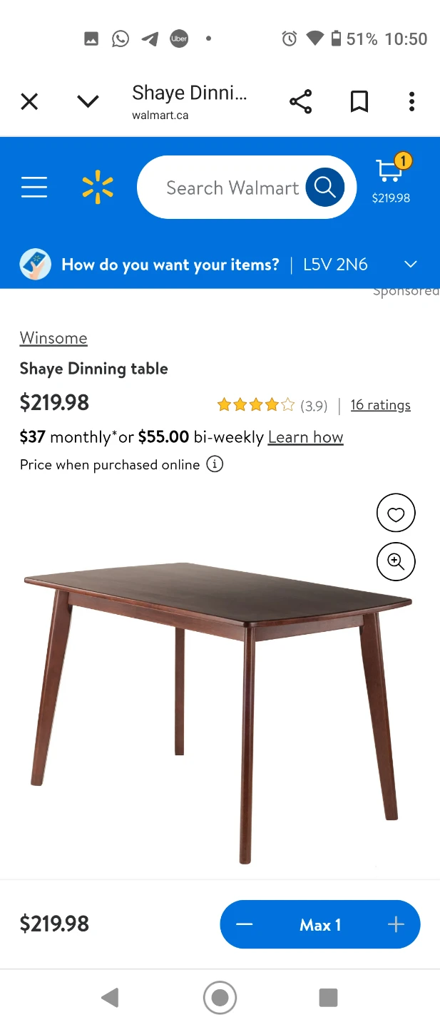 Brand new Dining Table $215 only