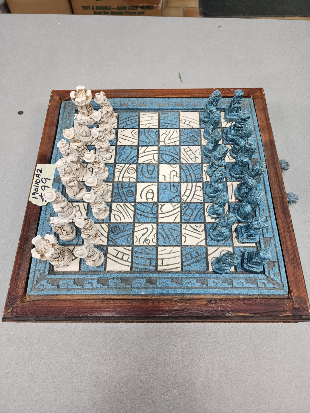 Antique Mayan Chess Set