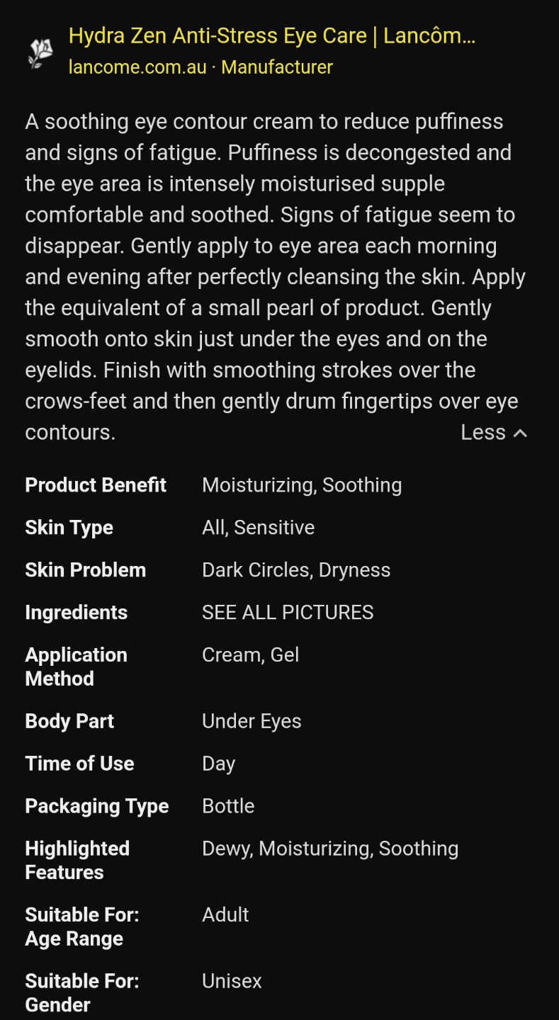 Lancôme Hydra Zen Yeux Neurocalm Eye Contour Gel Cream - photo 5