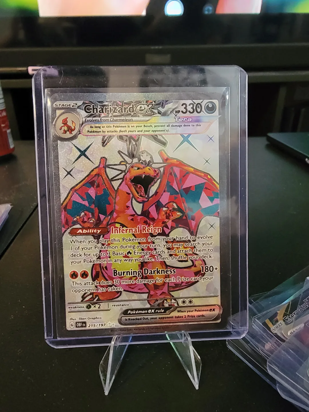 Charizard EX 215/197 Pokemon Card -  Near Mint thumbnail