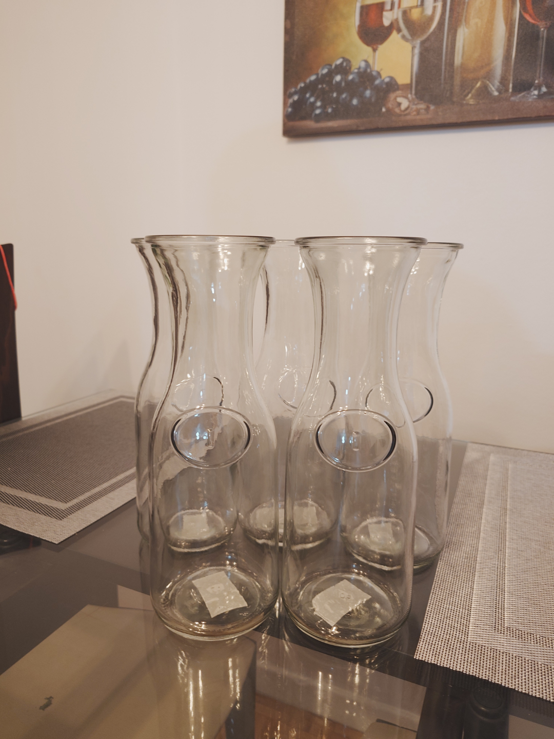 Glass Beverage Dispensers / Carafe 1 litre for wine or juice