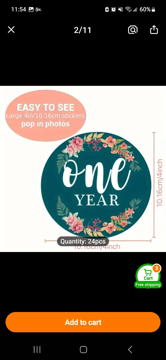 24 Baby Milestone Stickers Monthly & Holiday image indicator(2)