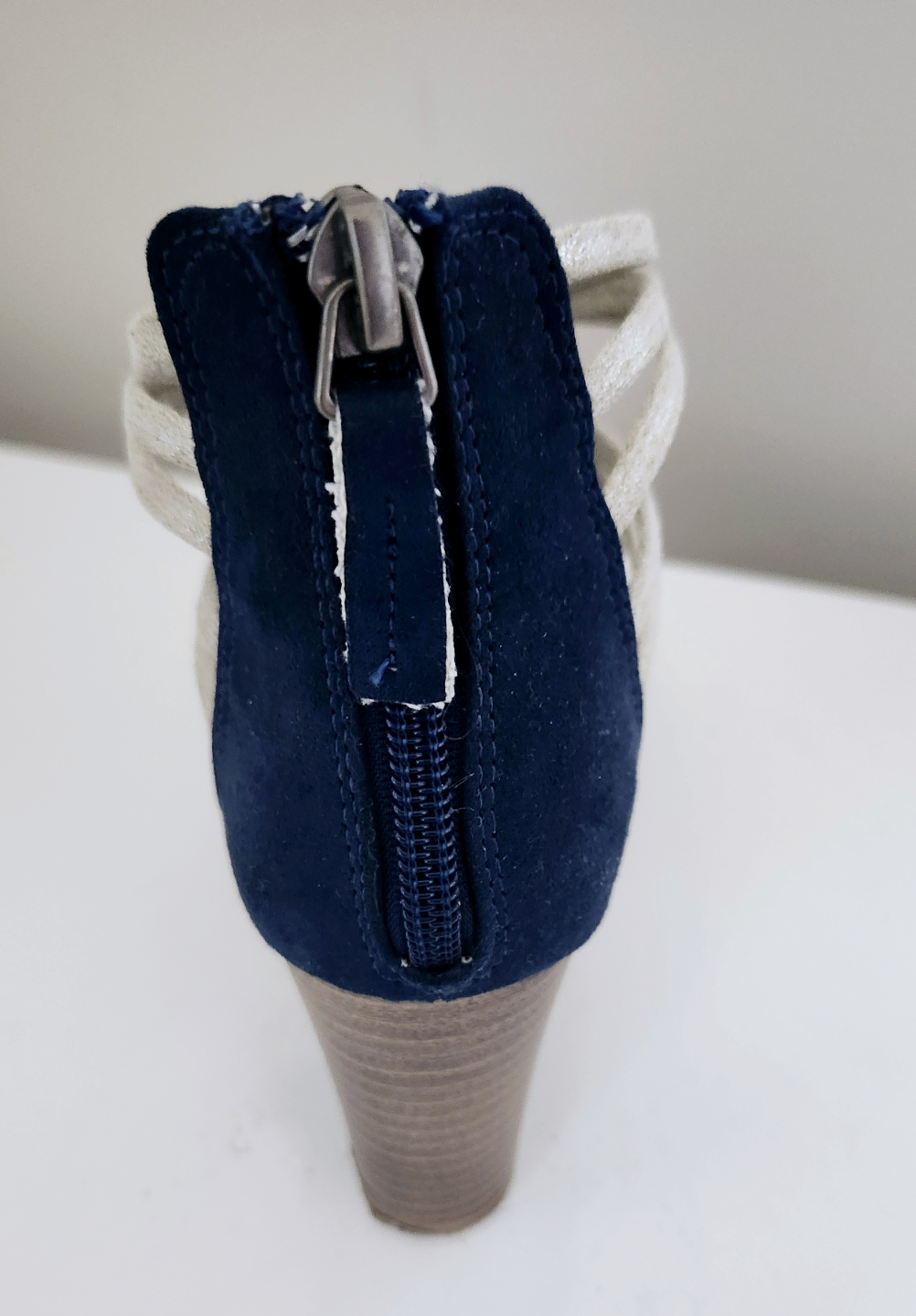 European 36 Navy Women's Strappy Heels - photo 5