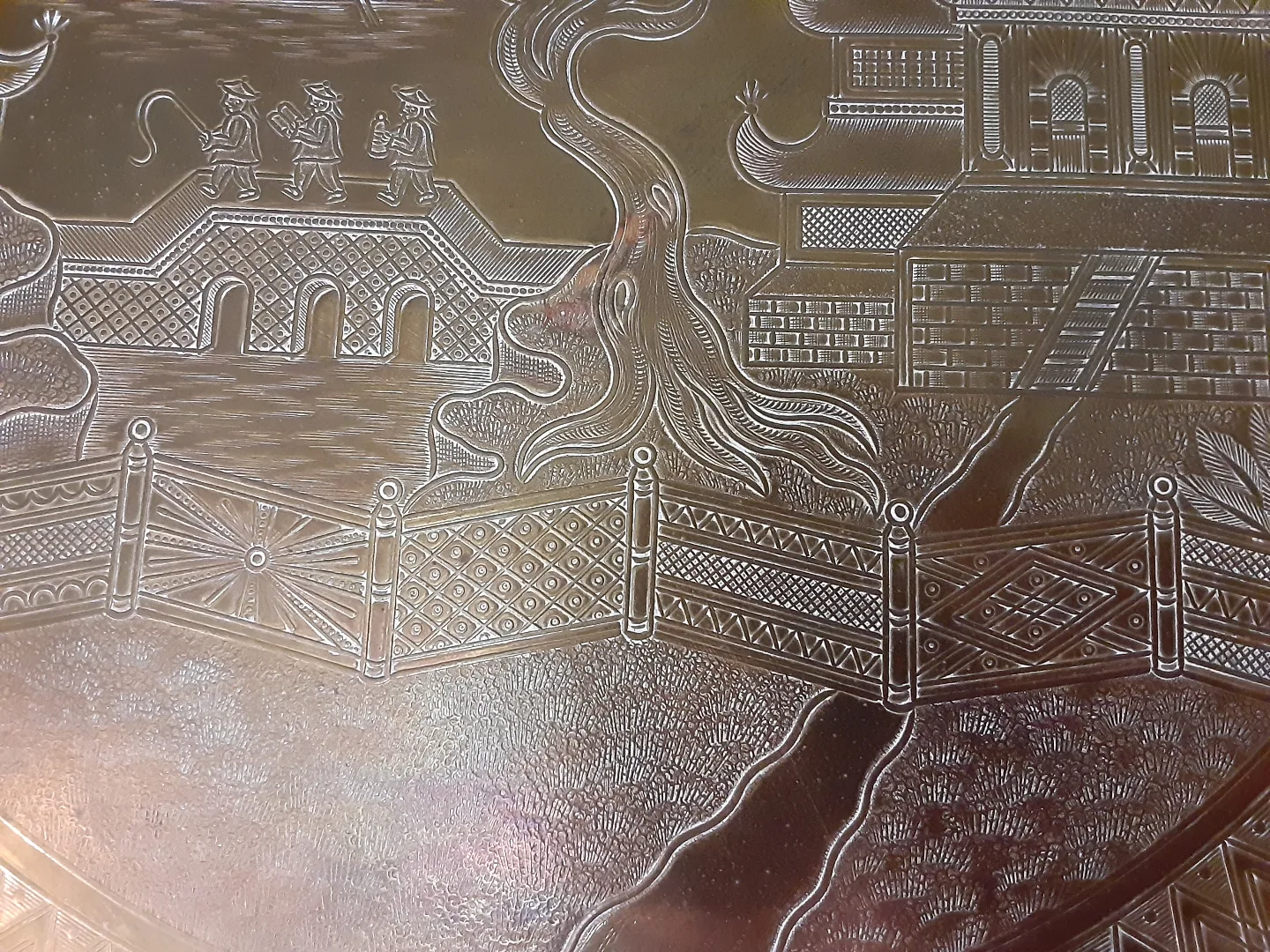 Asian Design Brass Serving Tray image indicator(5)