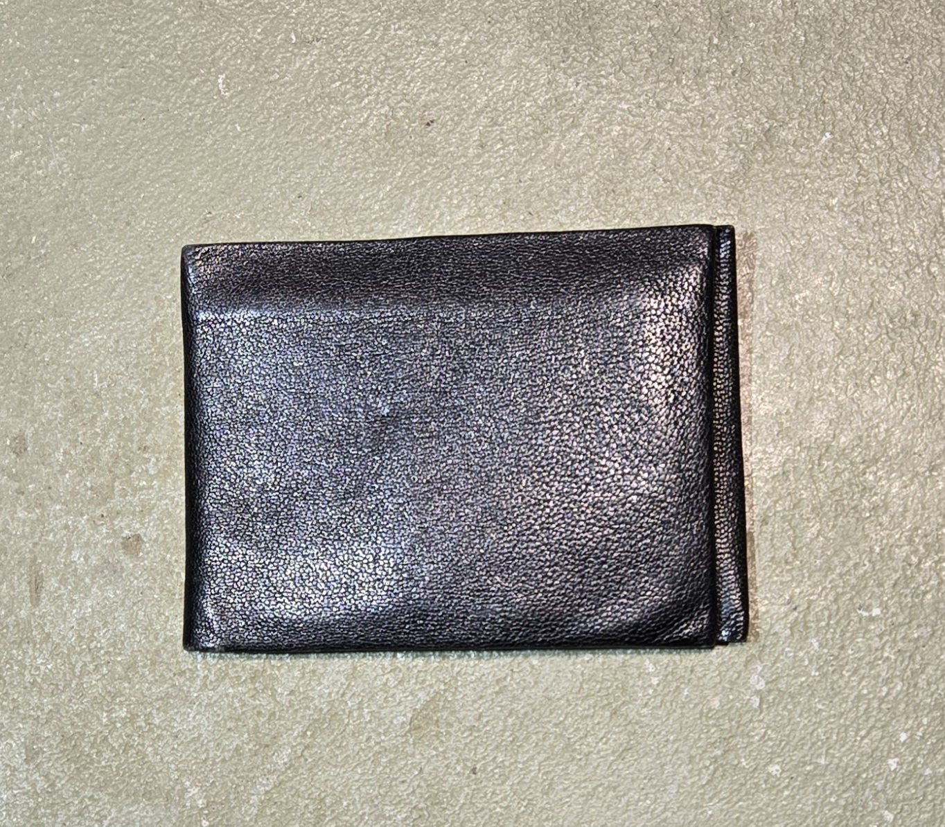 Vintage Black Leather Bi-Fold Wallet