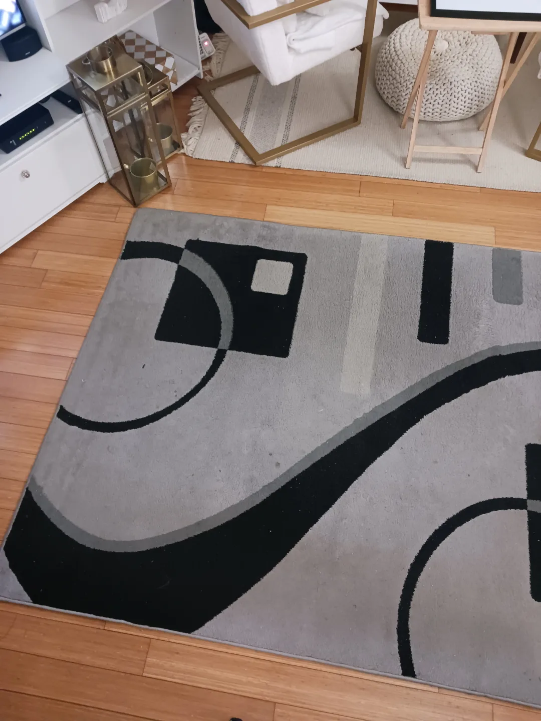 Large Modern Turkish Grey/Black Abstract Area Rug - 160 × 220 image indicator(9)