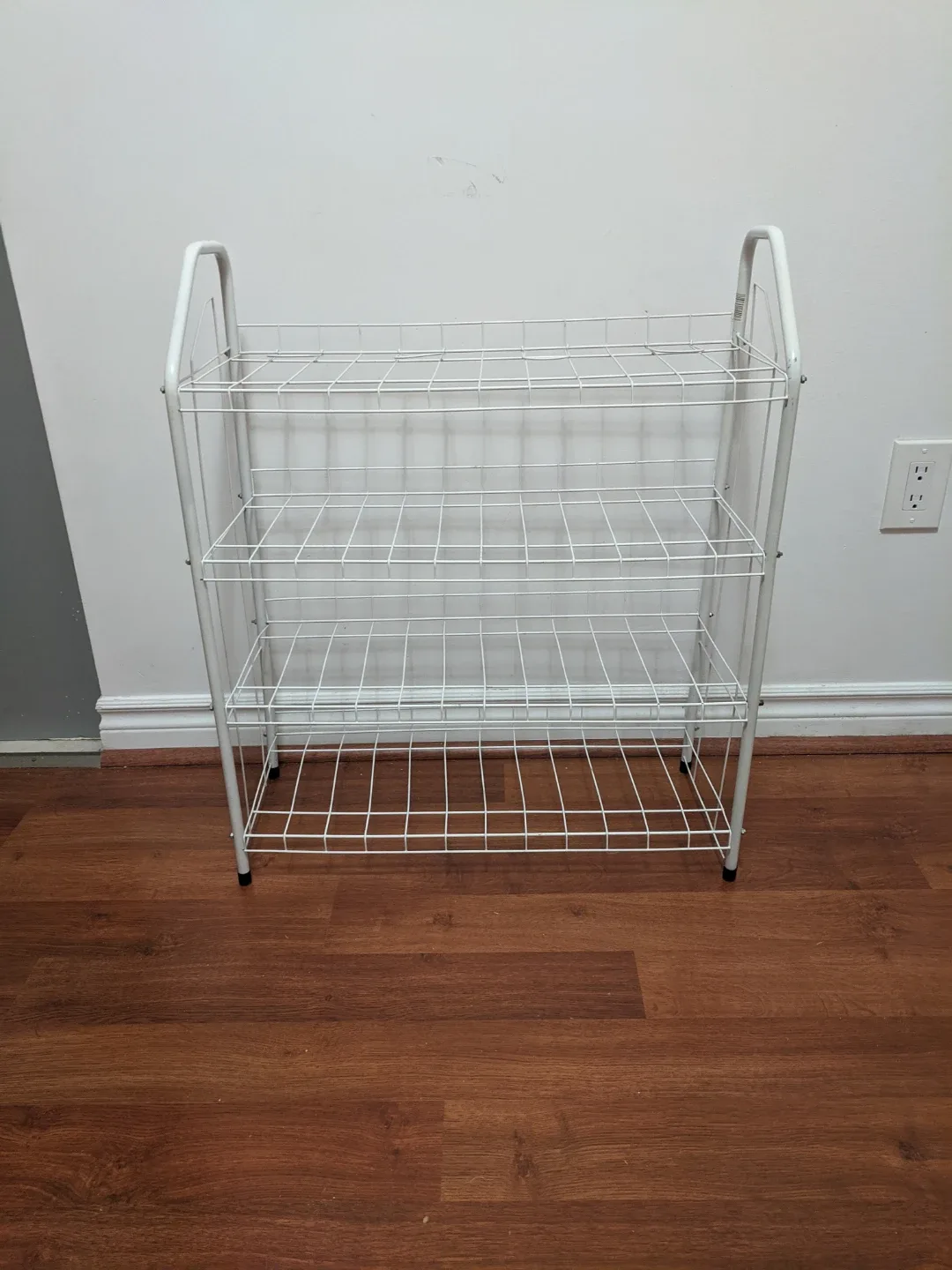 White Metal 4-Tier Shoe Rack thumbnail