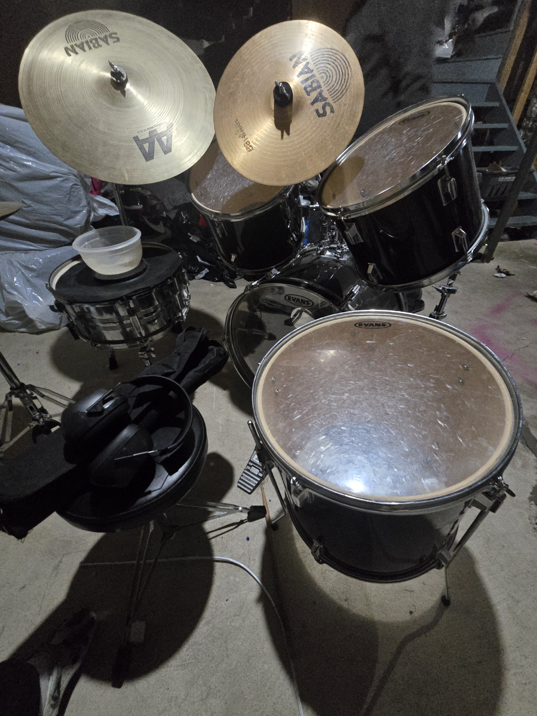 Used Evans Drum Set with Sabian Cymbals and Vic Firth Sticks - photo 3